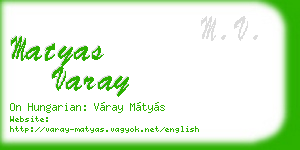 matyas varay business card